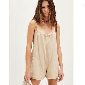 We The Free People Freebird Linen Shortall Sandshell